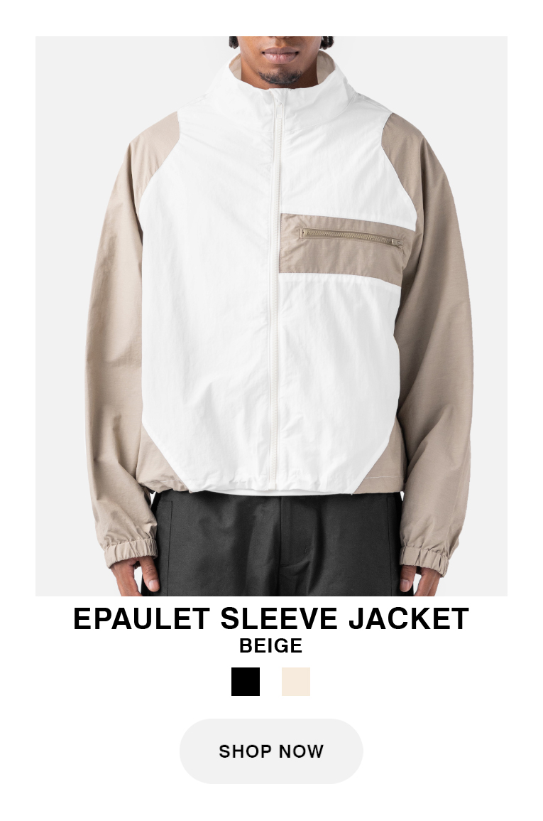 Epaulet Sleeve Jacket Beige