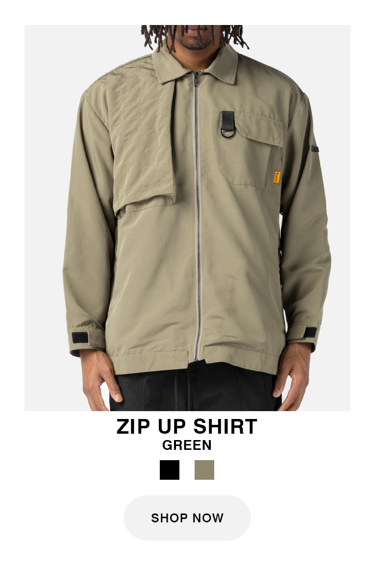 Zip Up Shirt Green