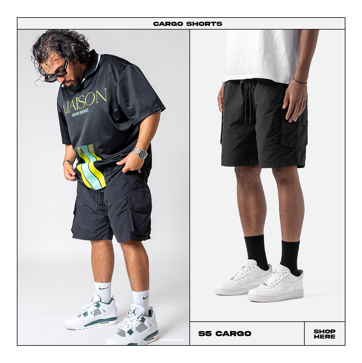 S5 Cargo Shorts Black