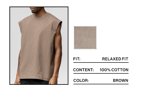 Sleeveless T-shirt Brown