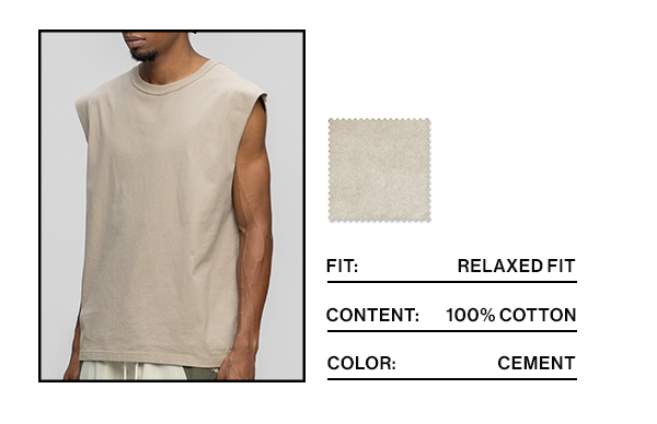 Sleeveless T-shirt Cement