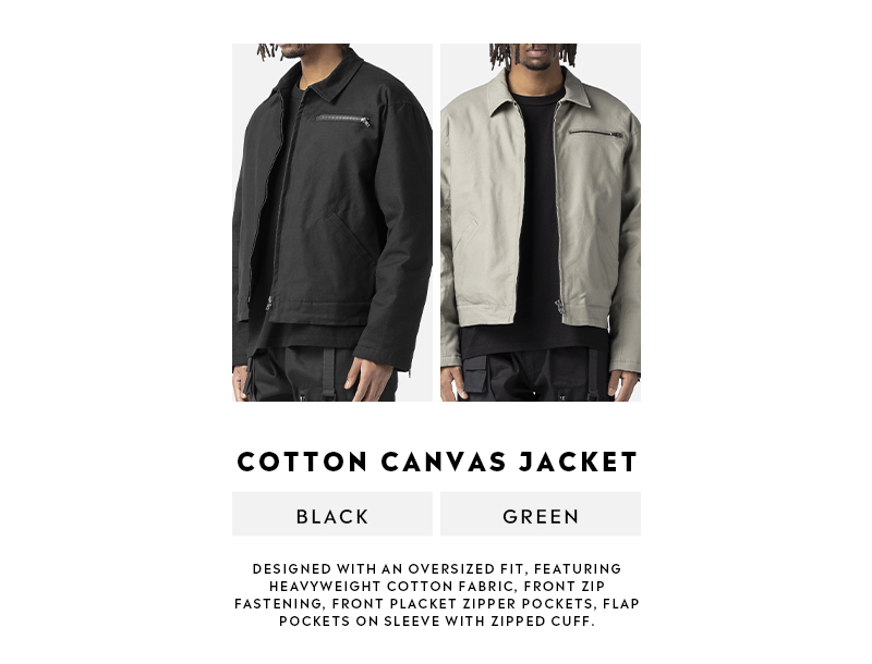 canvas zip-fastening jacket